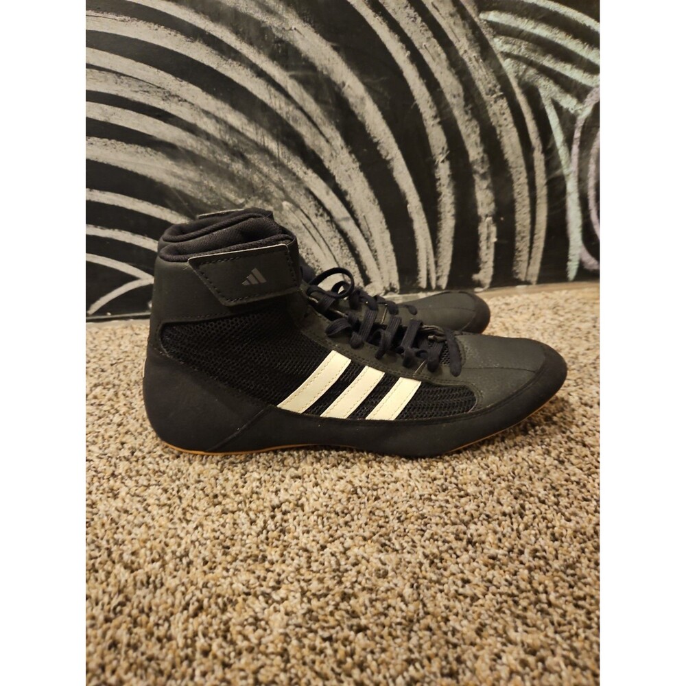 Adidas HVC Mens Wrestling Shoes Sneakers Black White AQ3325 Size 9 New